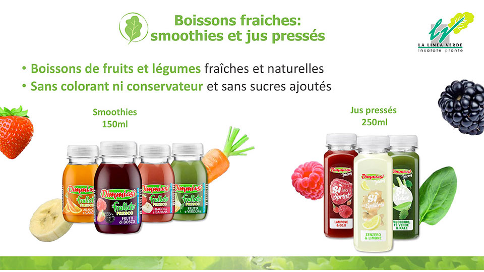 Boissons fraiches: smoothies et jus pressés La linea verde